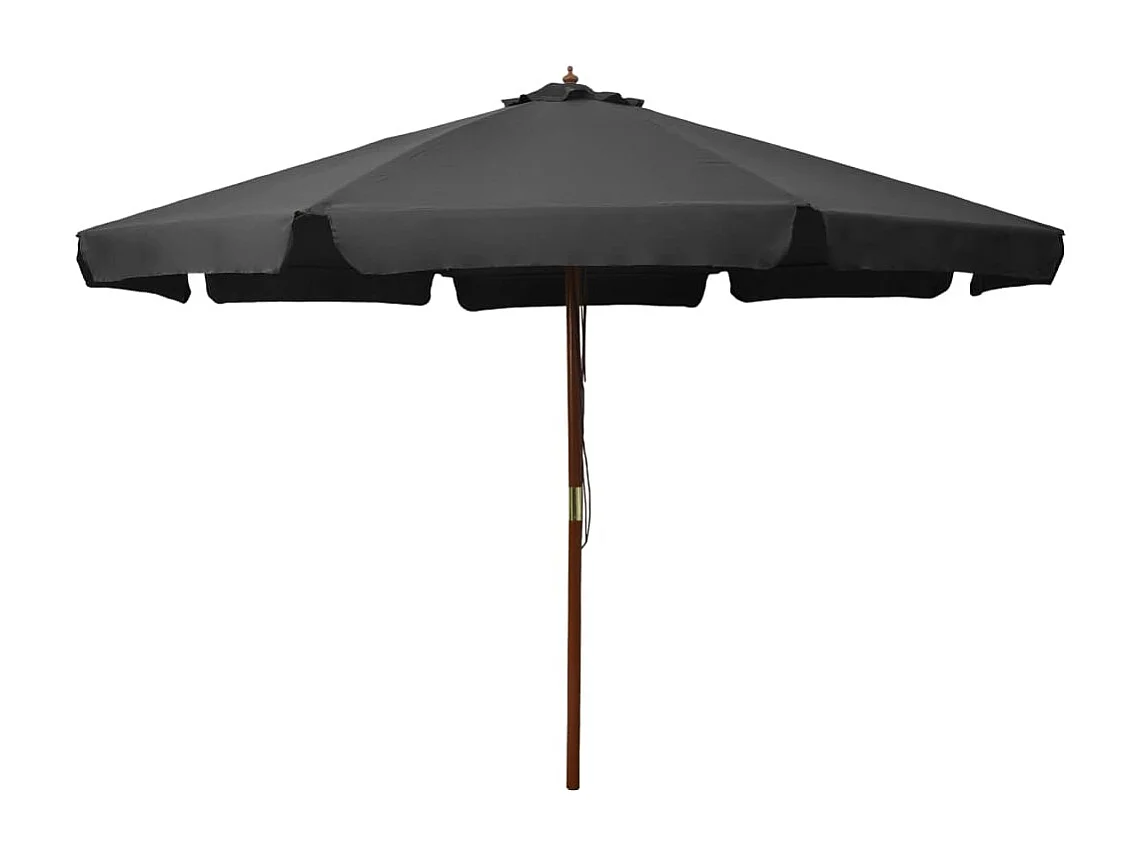 Parasol avec mât en bois 330cm Anthracite