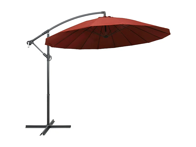 Parasol suspendu Terre cuite 3 m Mât en aluminium
