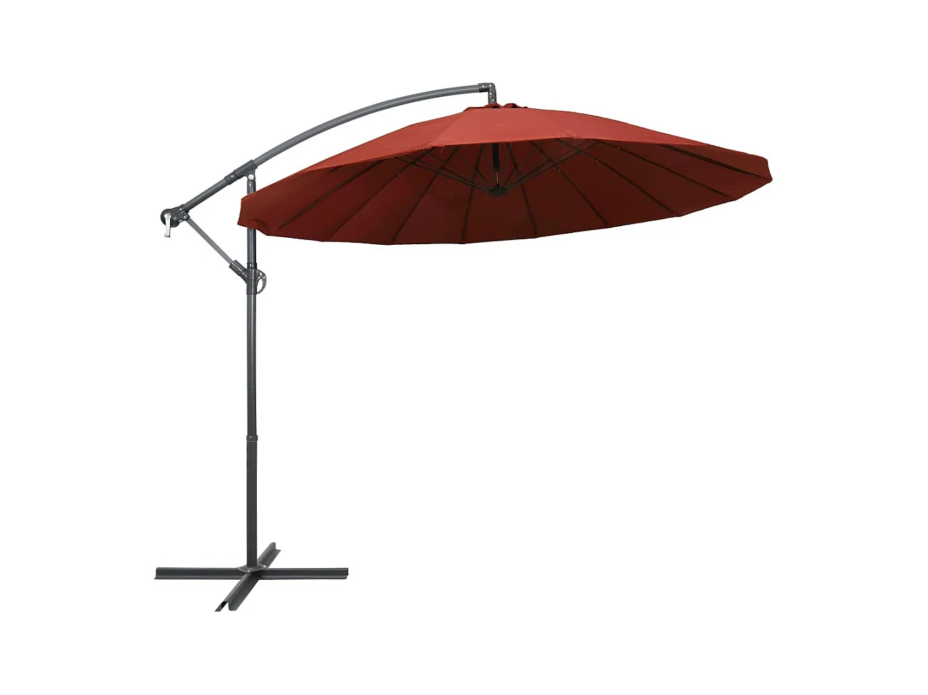 Parasol suspendu Terre cuite 3 m Mât en aluminium