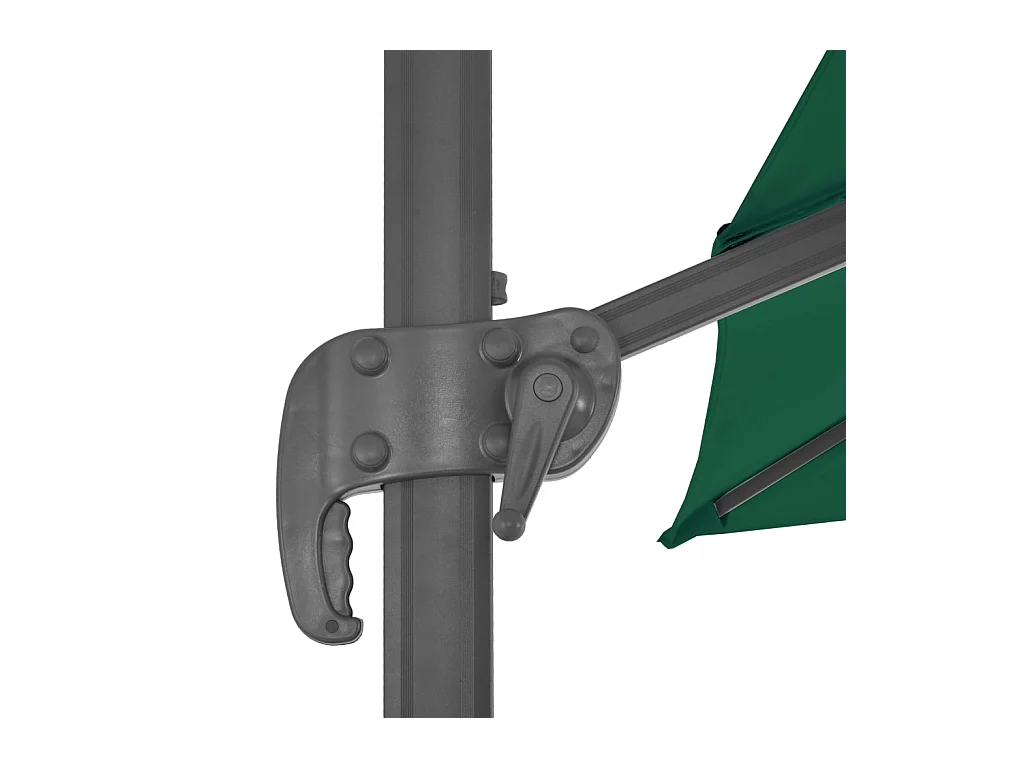 Parasol déporté avec mât en aluminium Vert 300x300