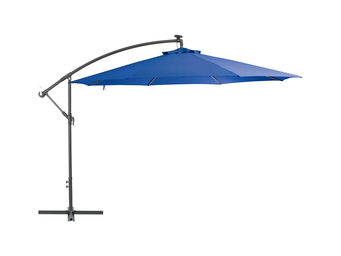 Parasol déporté avec mât en aluminium 350cm Bleu