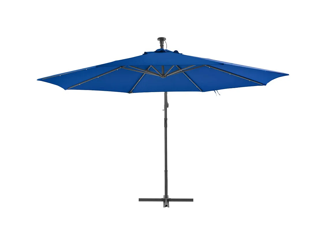 Parasol déporté avec mât en aluminium 350cm Bleu