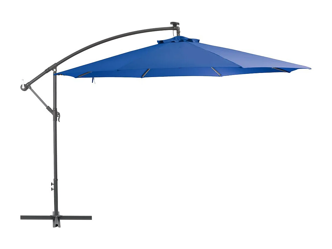 Parasol déporté avec mât en aluminium 350cm Bleu