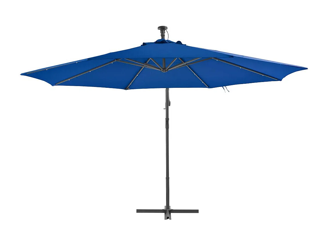 Parasol déporté avec mât en aluminium 350cm Bleu