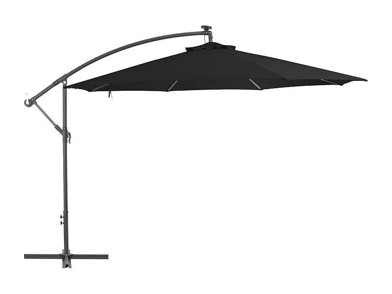 Parasol déporté avec mât en aluminium 350cm Noir