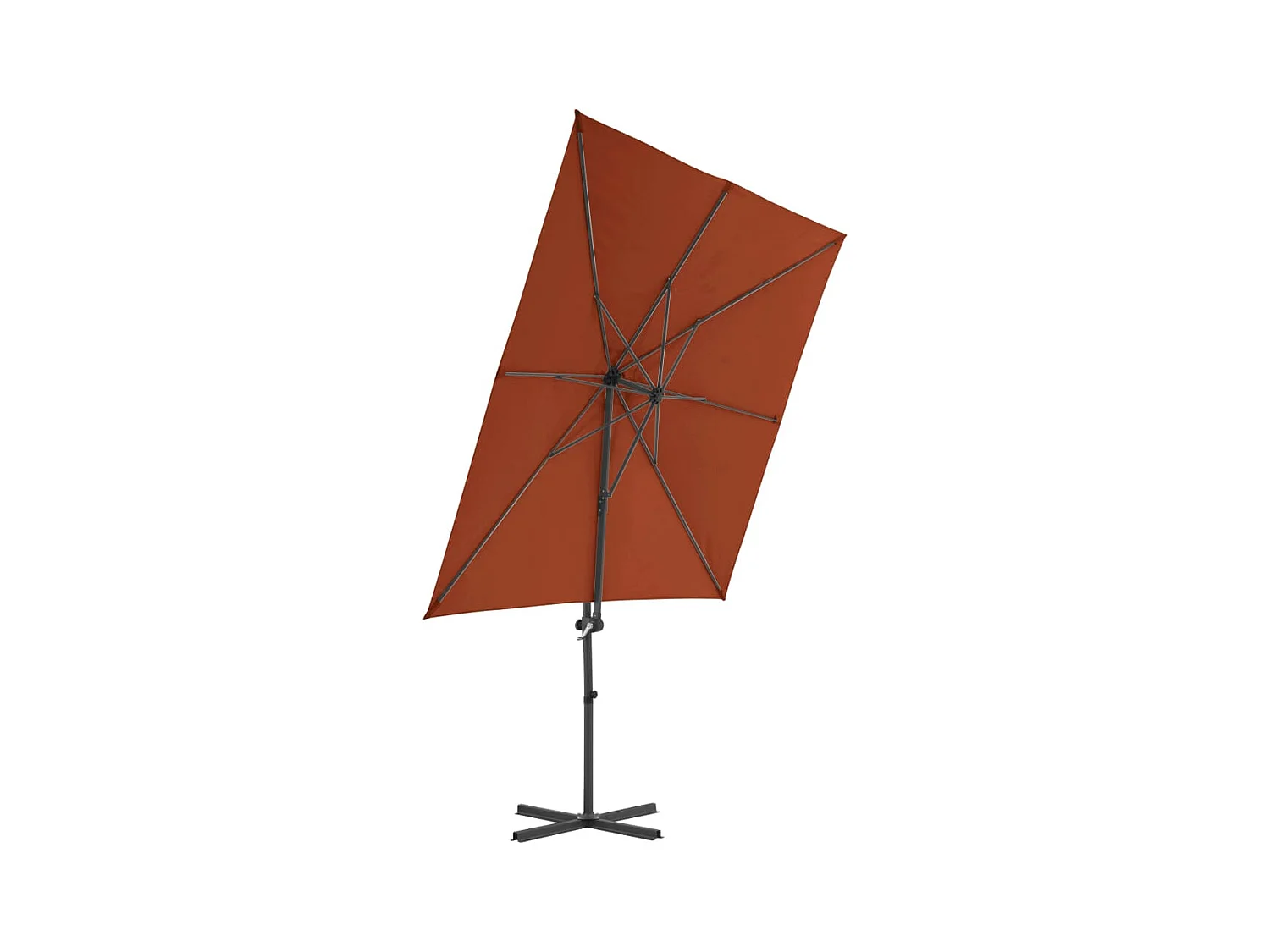 Parasol déporté avec mât en acier Terre cuite 250x250