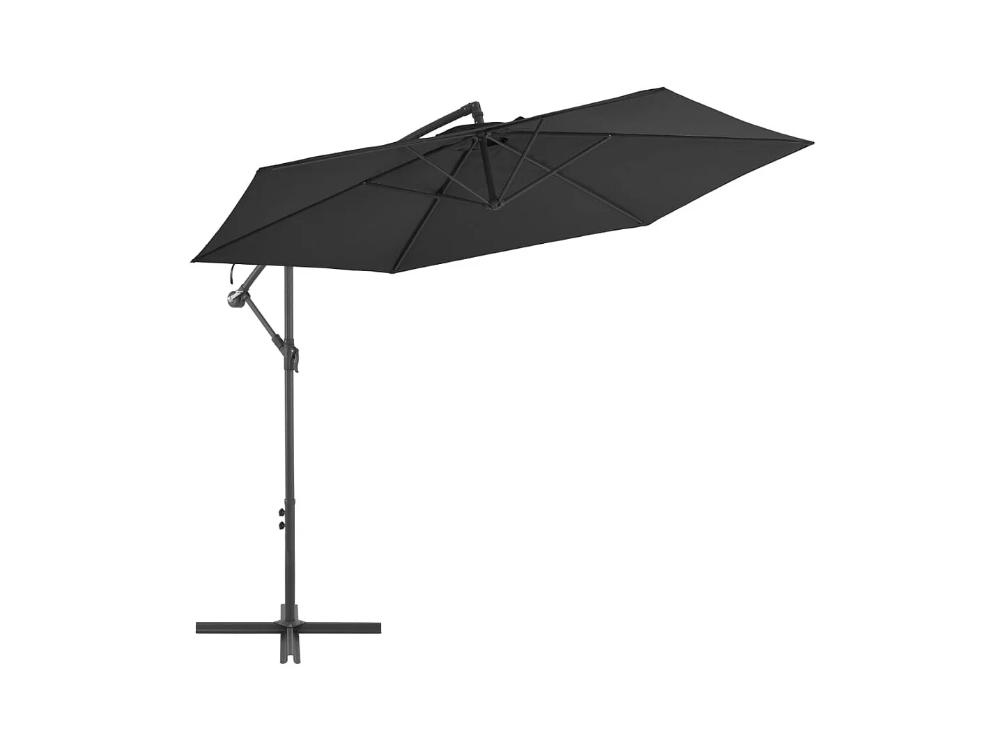 Parasol déporté avec mât en aluminium 300cm Noir
