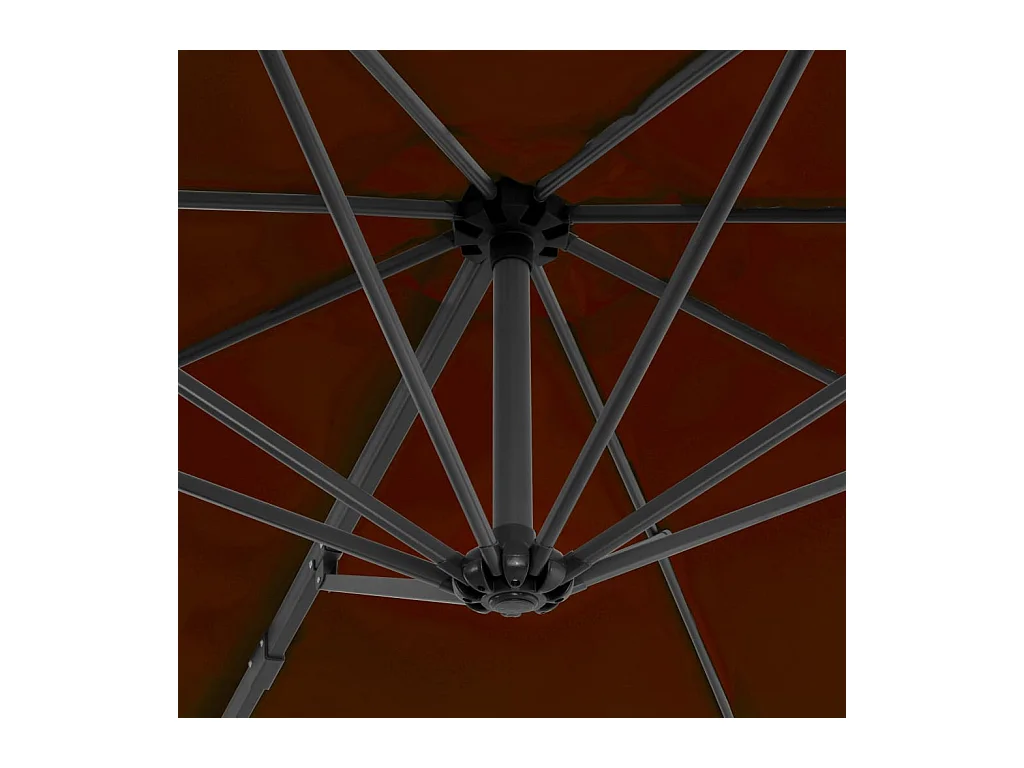 Parasol déporté avec mât en aluminium Terre cuite 300cm