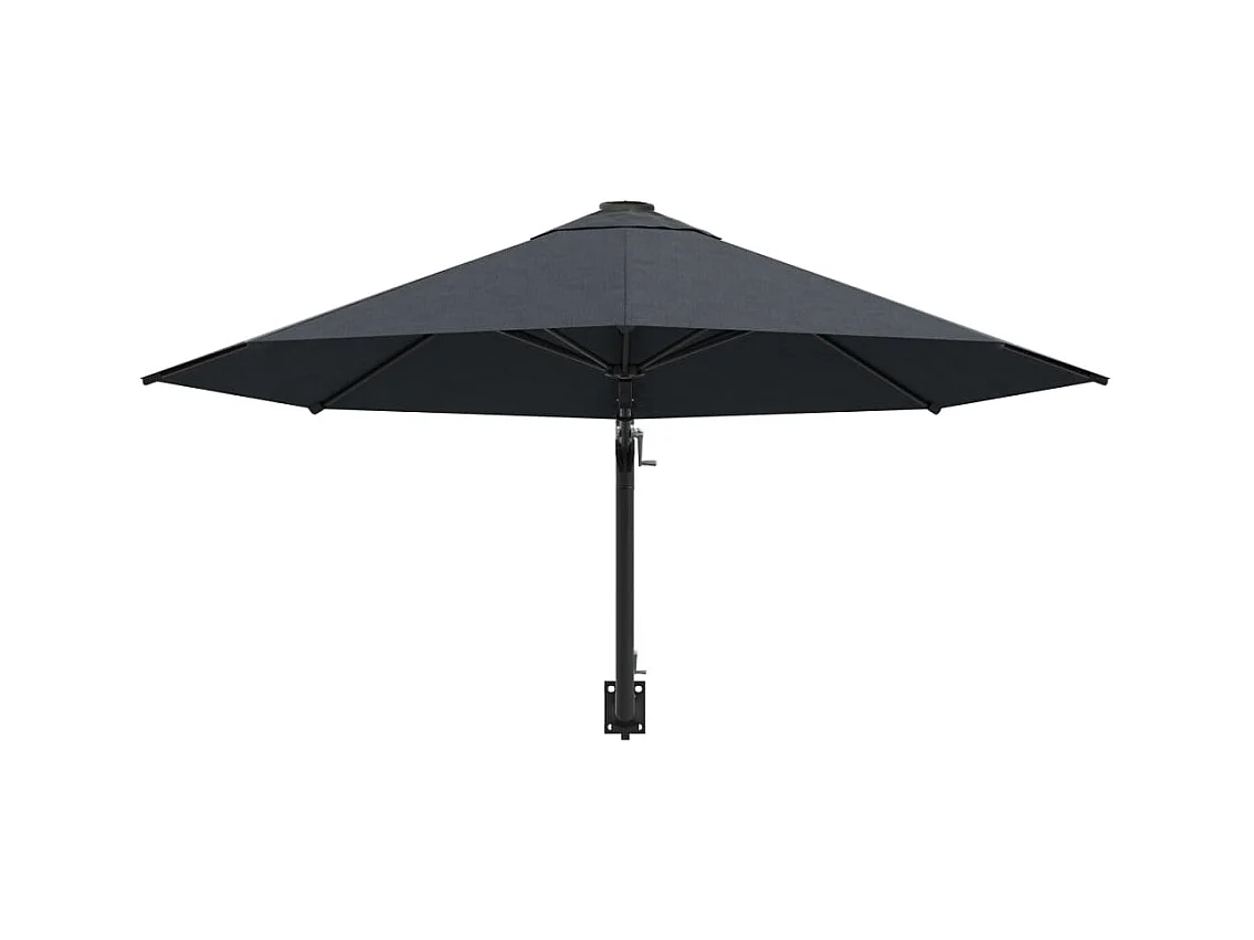 Parasol mural avec mât métallique 300cm Anthracite