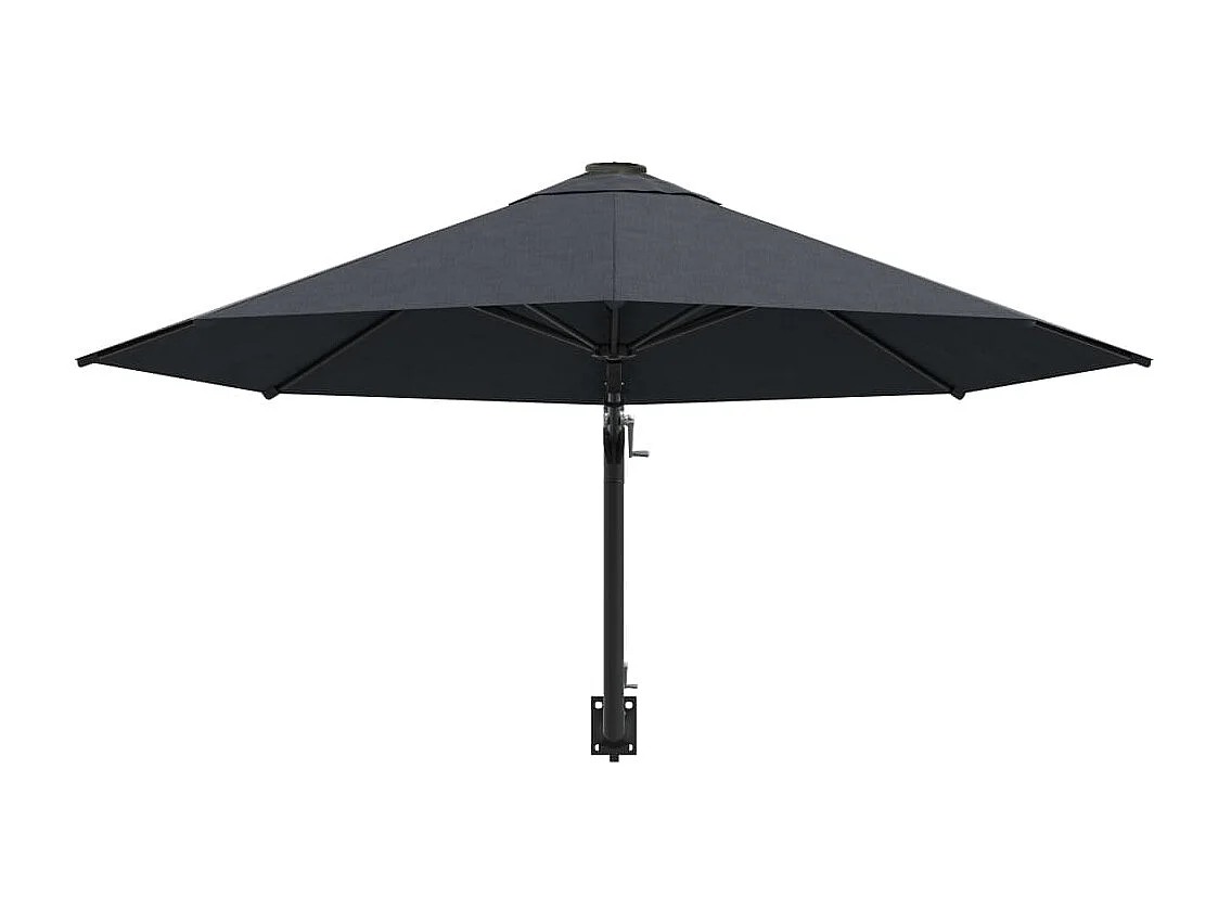 Parasol mural avec mât métallique 300cm Anthracite