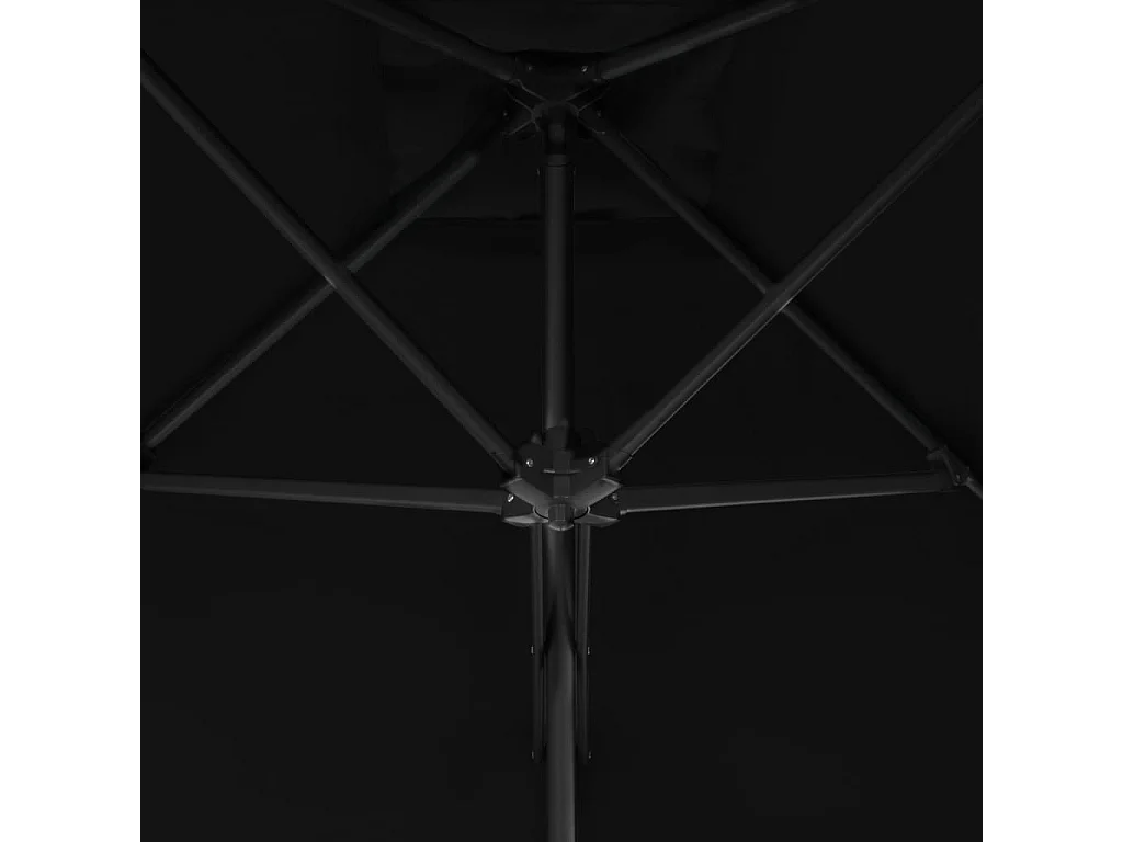 Parasol d'extérieur déporté avec mât en acier Noir 300x230