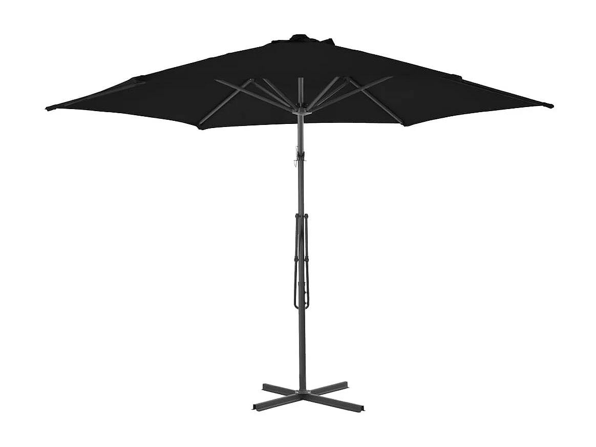Parasol d'extérieur déporté avec mât en acier Noir 300x230