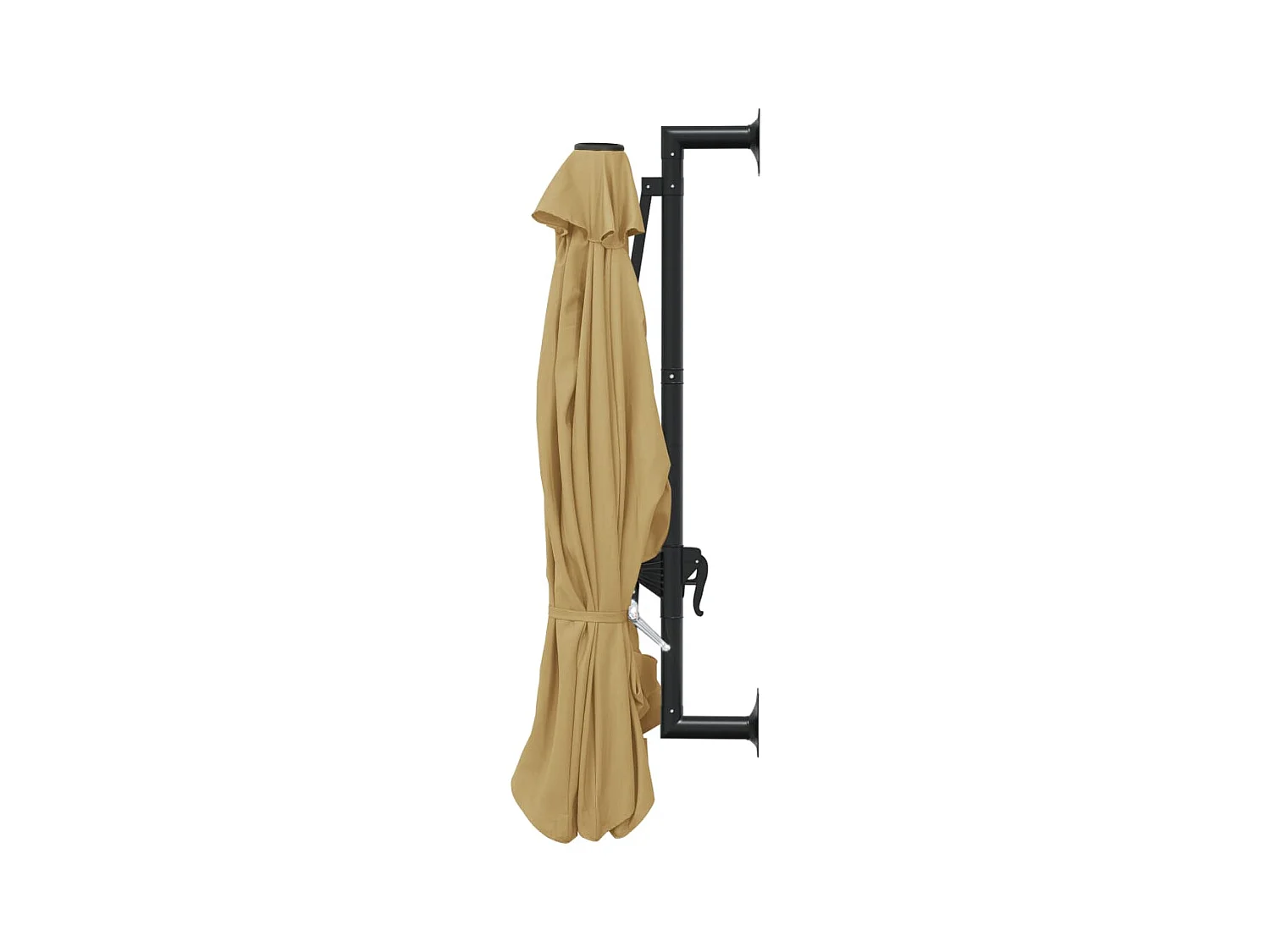 Parasol mural avec mât métallique 300cm Taupe