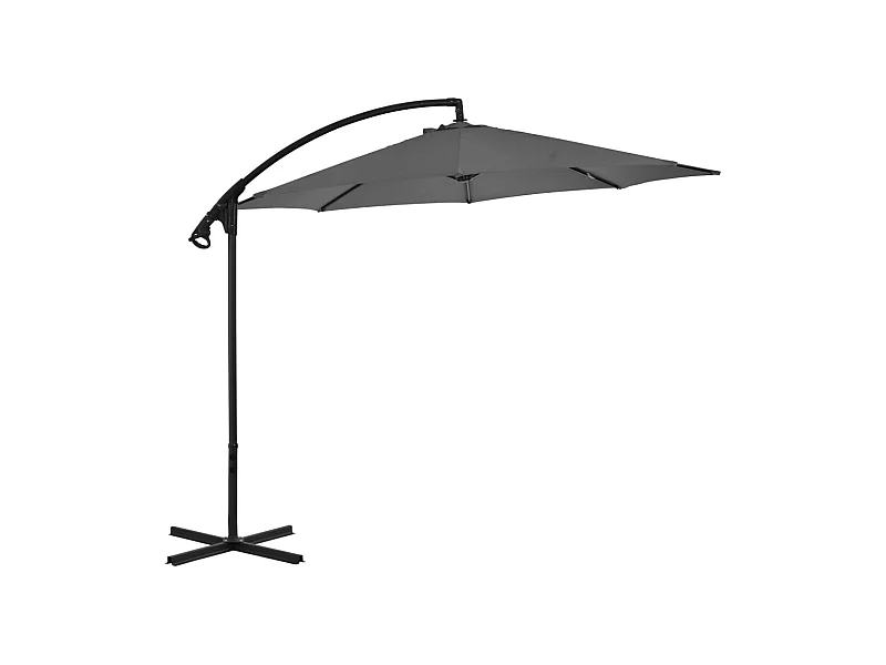 Parasol en porte-à-feux avec poteau Acier 300cm Anthracite