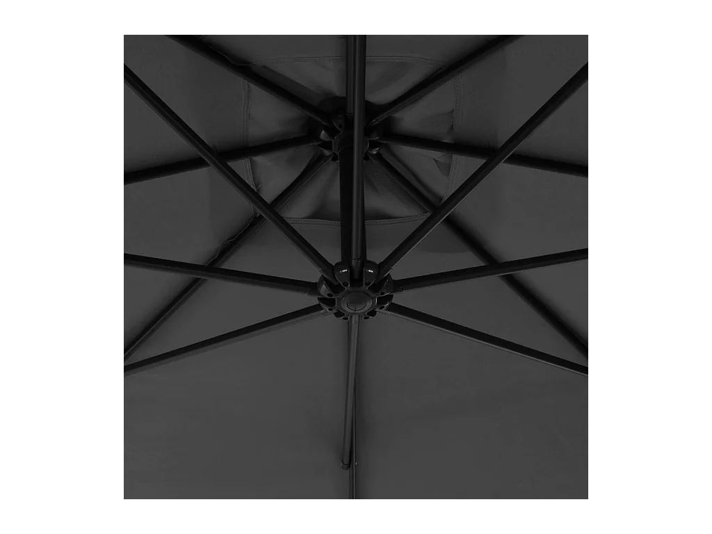 Parasol en porte-à-feux avec poteau Acier 300cm Anthracite