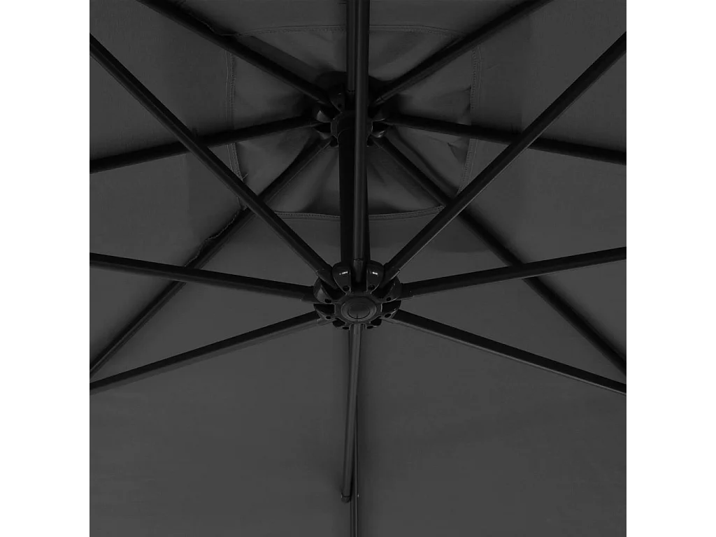 Parasol en porte-à-feux avec poteau Acier 300cm Anthracite