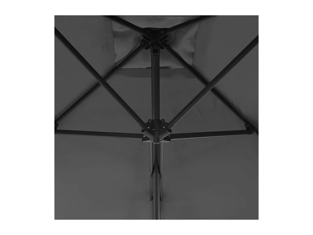 Parasol d'extérieur déporté avec mât en acier 250x250 Anthracite
