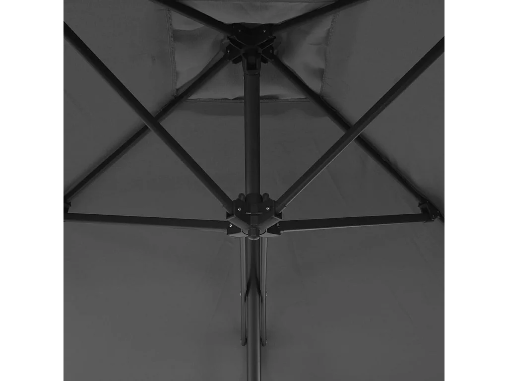 Parasol d'extérieur déporté avec mât en acier 250x250 Anthracite