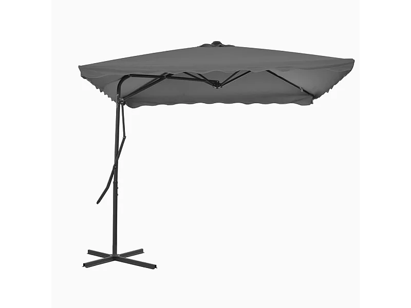Parasol d'extérieur déporté avec mât en acier 250x250 Anthracite