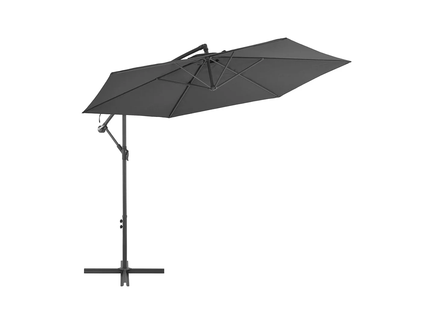 Parasol en porte-à-feux avec poteau Aluminium 300cm Anthracite