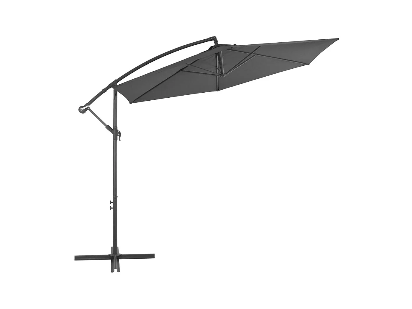 Parasol en porte-à-feux avec poteau Aluminium 300cm Anthracite