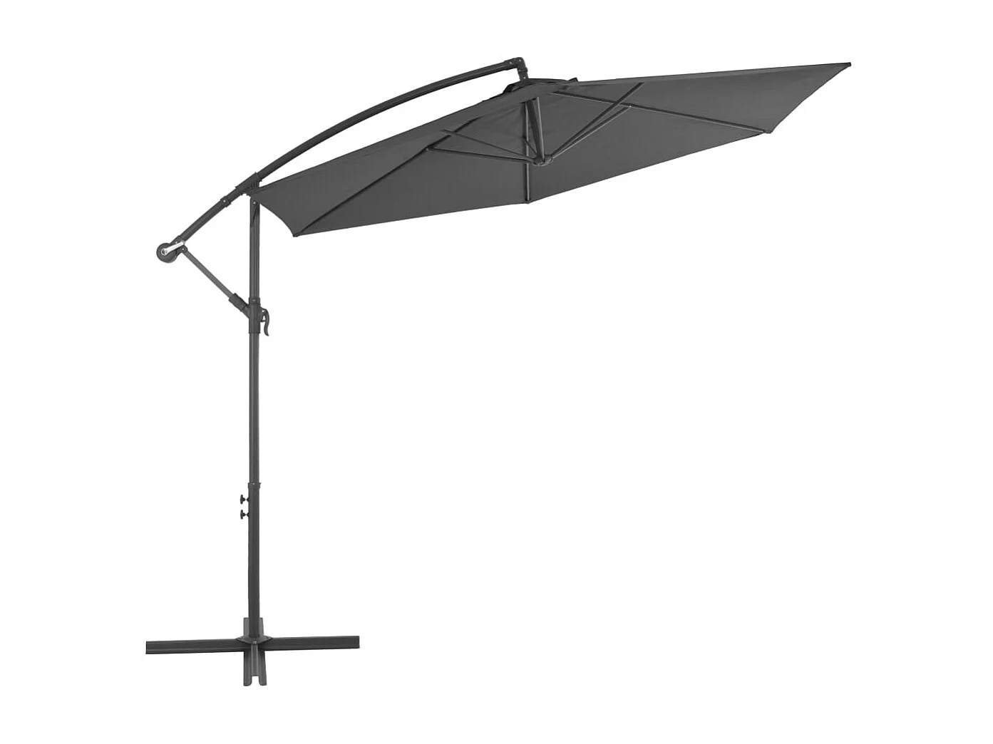 Parasol en porte-à-feux avec poteau Aluminium 300cm Anthracite