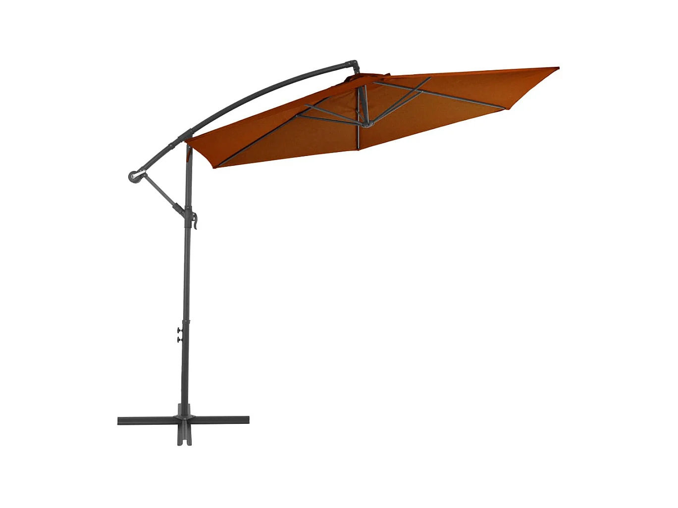 Parasol déporté avec mât en aluminium Terre cuite 300cm 2