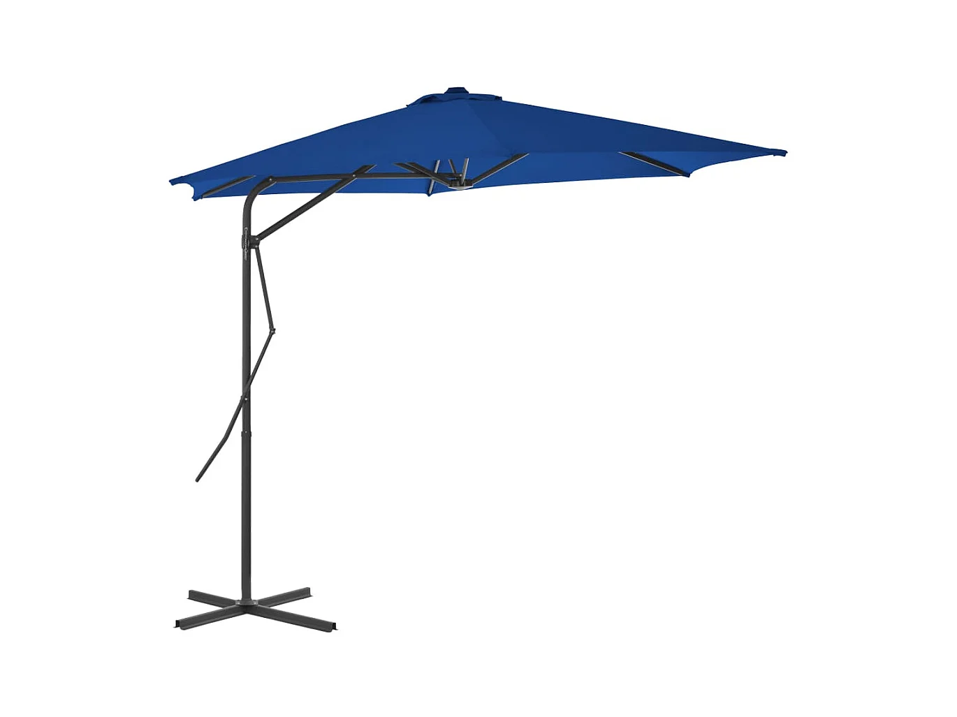 Parasol d'extérieur déporté avec mât en acier Bleu 300x230