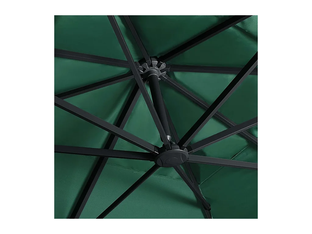 Parasol déporté avec lumières LED Aluminium 400x300 Vert