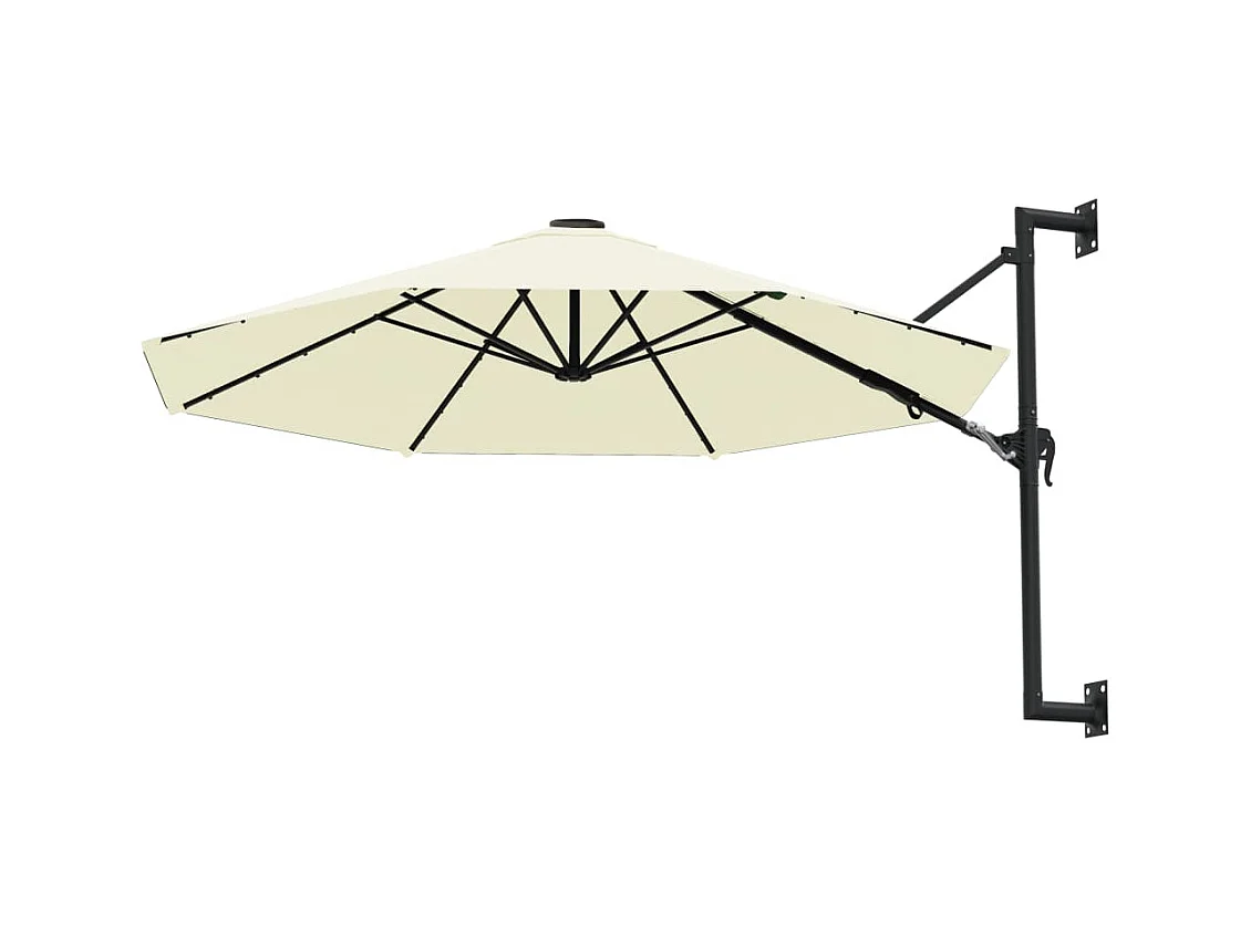 Parasol mural avec mât métallique 300cm Sable