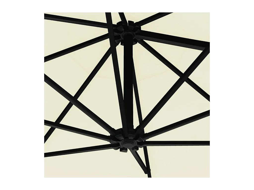 Parasol mural avec mât métallique 300cm Sable