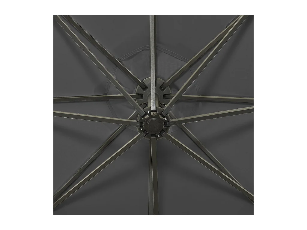 Parasol déporté avec mât et lumières LED Anthracite 300cm 2
