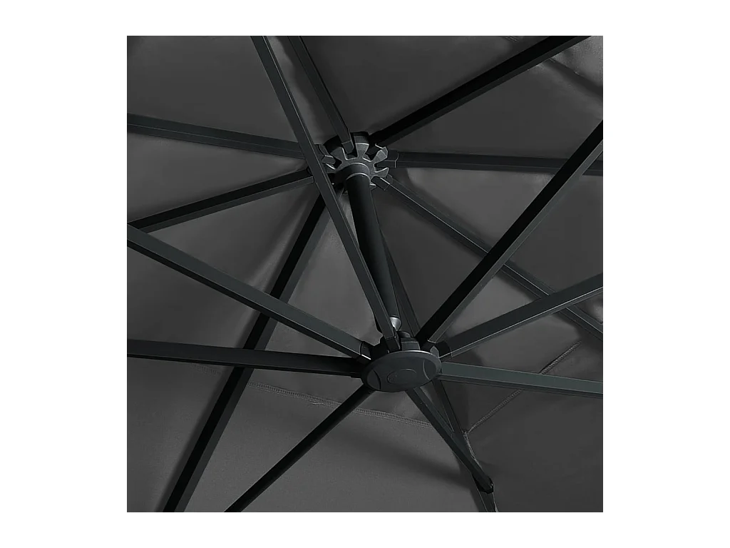 Parasol déporté avec lumières LED 400x300 Anthracite