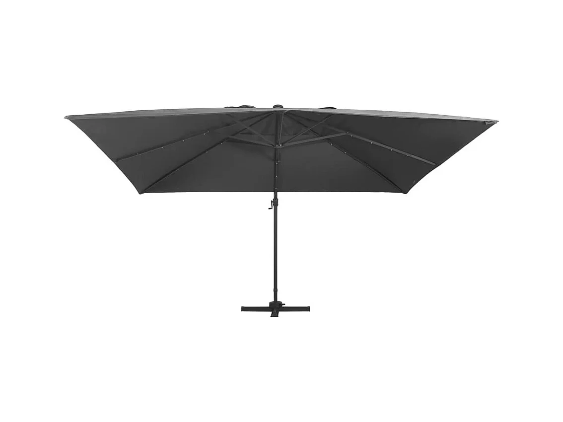 Parasol déporté avec lumières LED 400x300 Anthracite