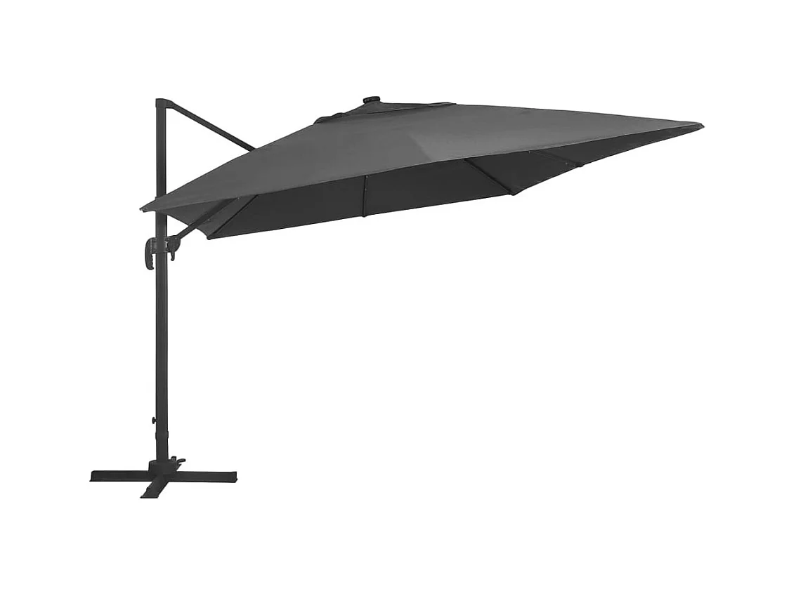 Parasol déporté avec lumières LED 400x300 Anthracite