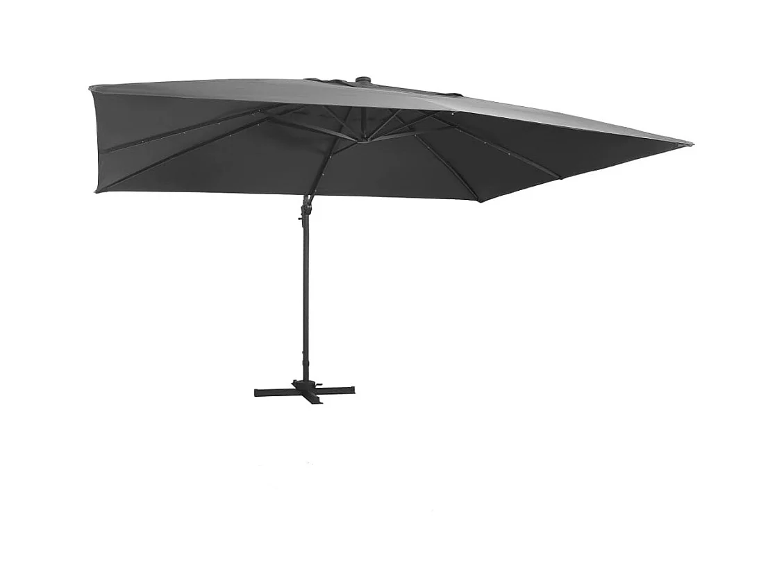 Parasol déporté avec lumières LED 400x300 Anthracite