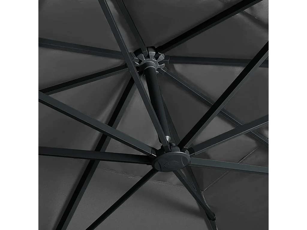 Parasol déporté avec lumières LED 400x300 Anthracite