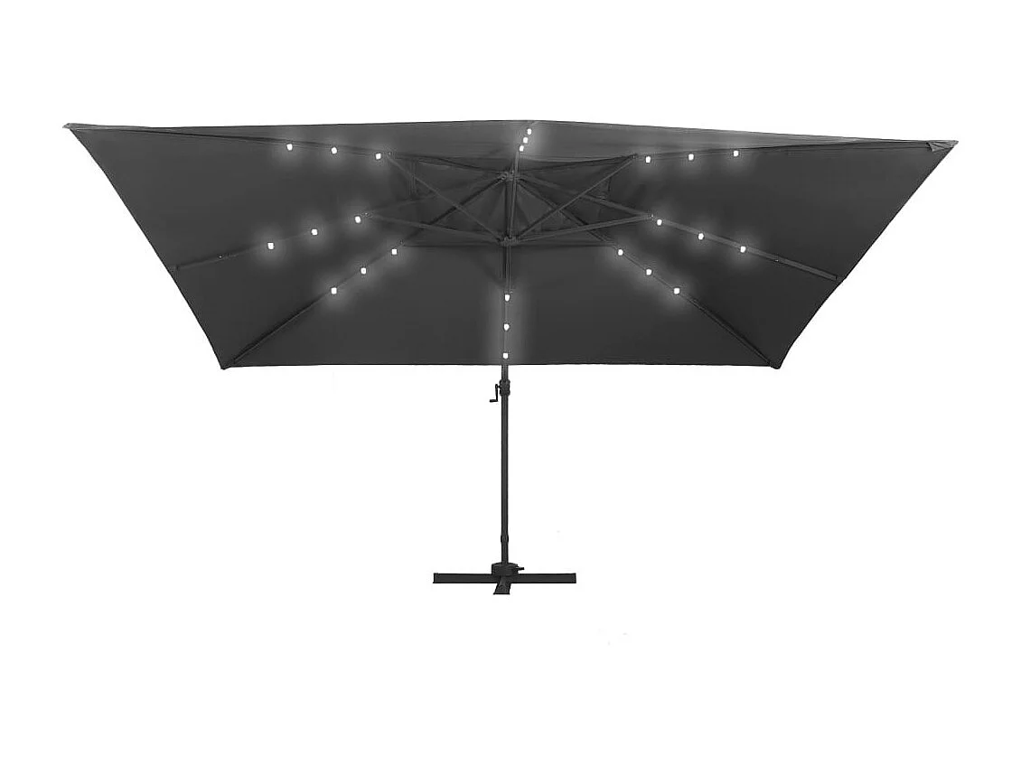 Parasol déporté avec lumières LED 400x300 Anthracite