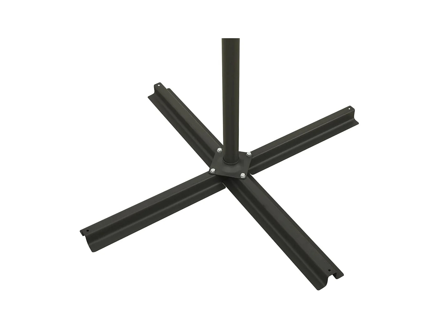 Parasol déporté avec mât et lumières LED Noir 300cm 3