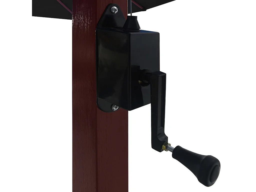 Parasol suspendu avec mât en bois 400x300 Noir