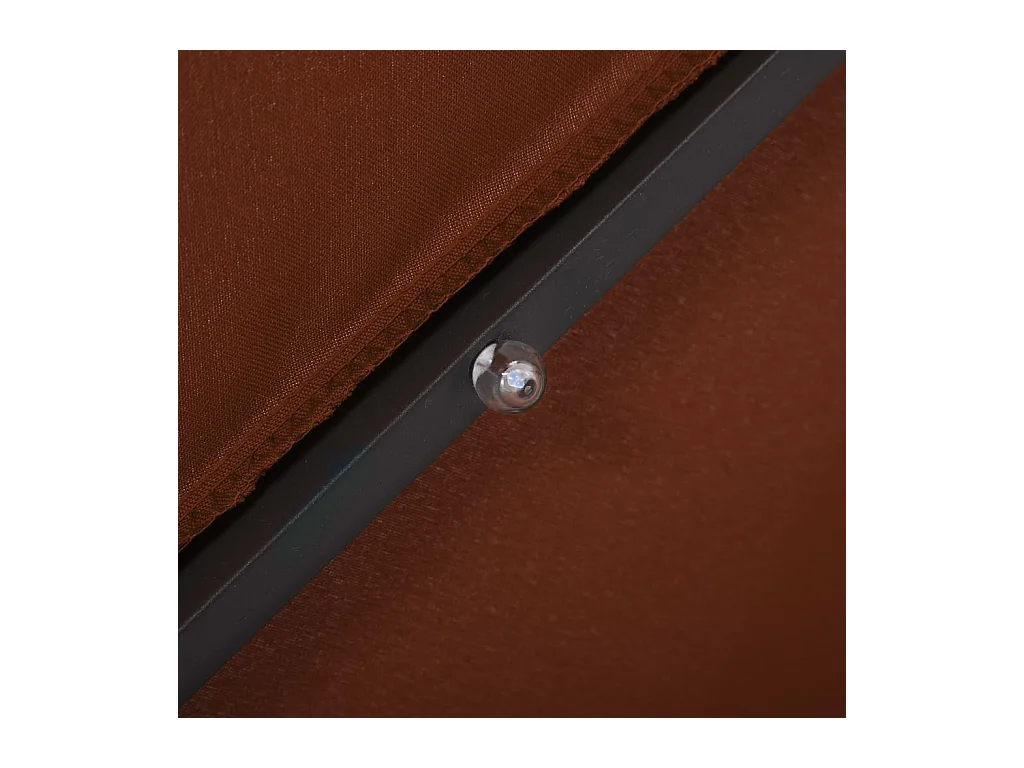 Parasol déporté à LED et mât en acier Terre cuite