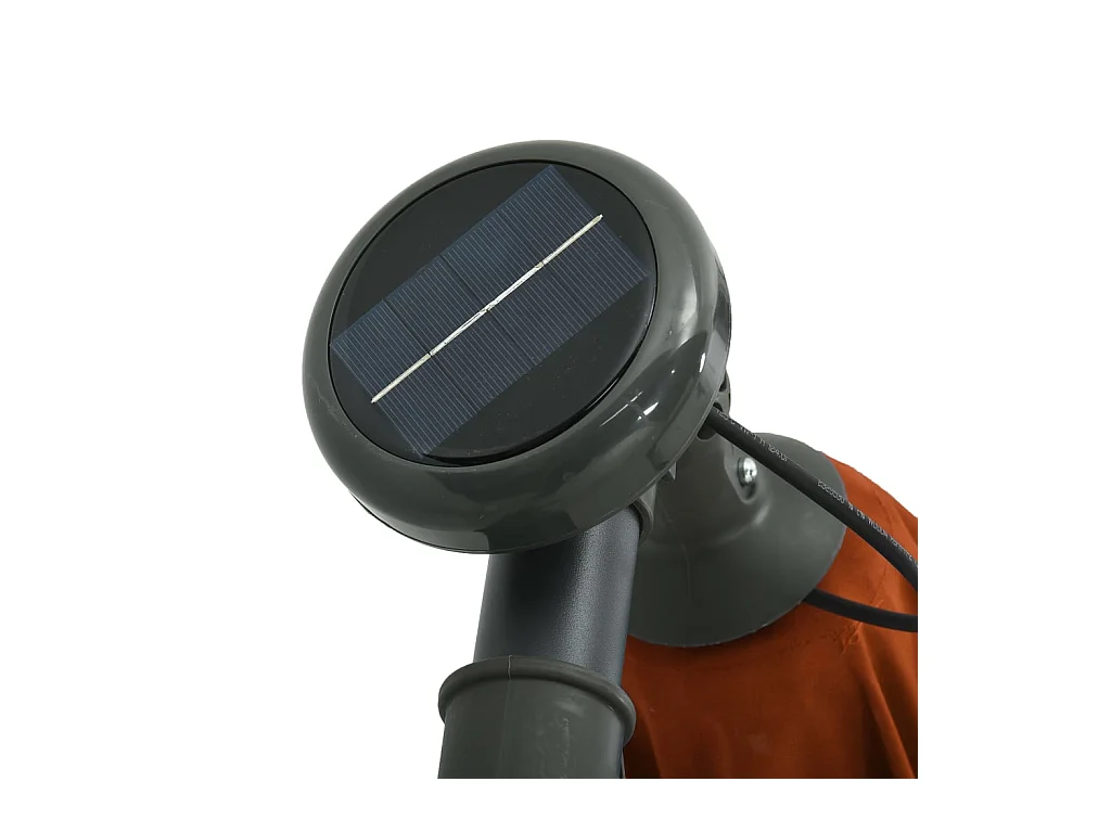 Parasol déporté à LED et mât en acier Terre cuite