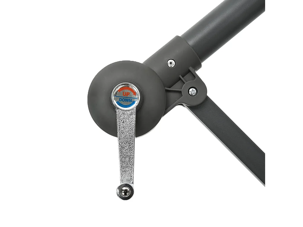 Parasol déporté à LED et mât en acier Terre cuite