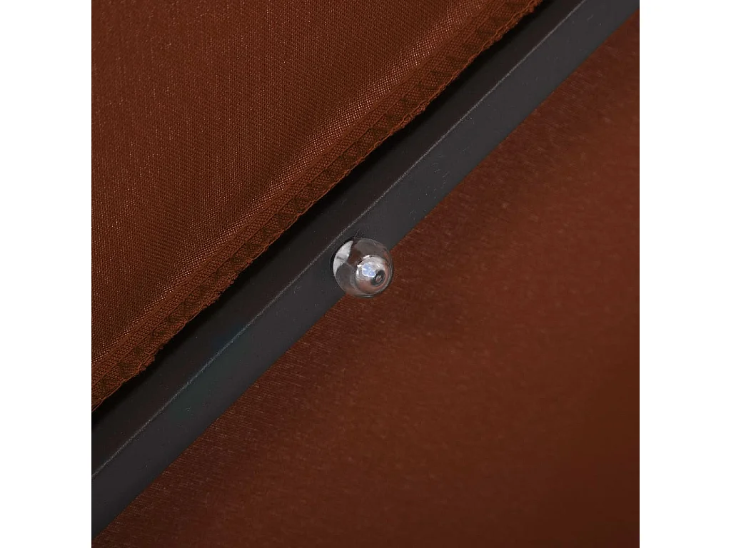 Parasol déporté à LED et mât en acier Terre cuite