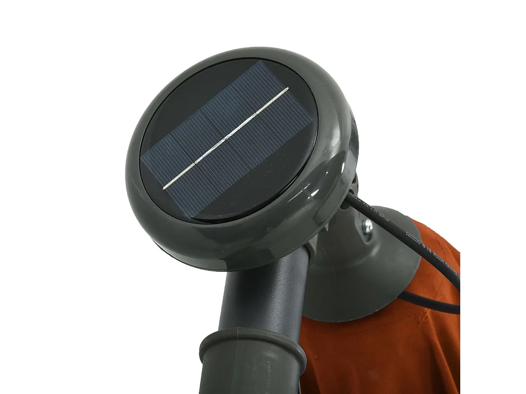 Parasol déporté à LED et mât en acier Terre cuite