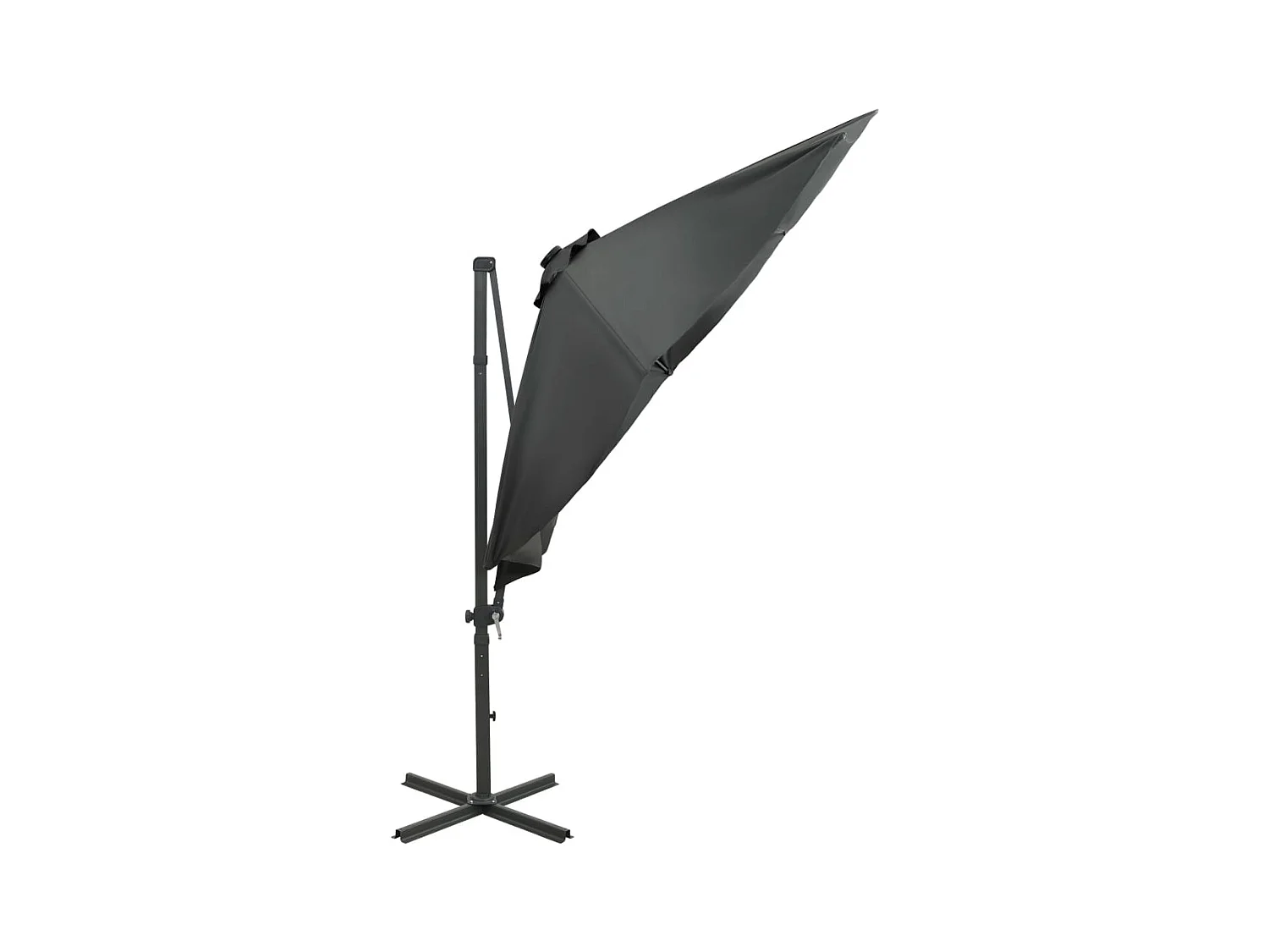 Parasol déporté avec mât et lumières LED Anthracite 300cm