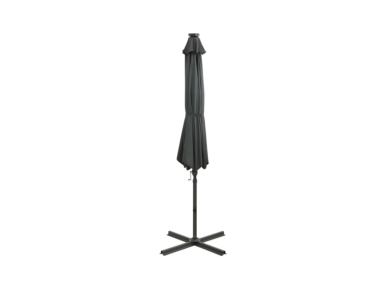 Parasol déporté avec mât et lumières LED Anthracite 300cm