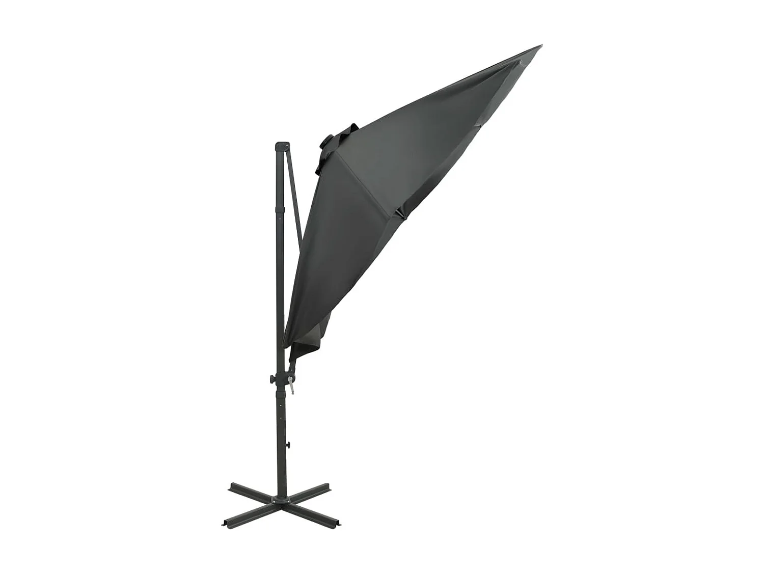 Parasol déporté avec mât et lumières LED Anthracite 300cm