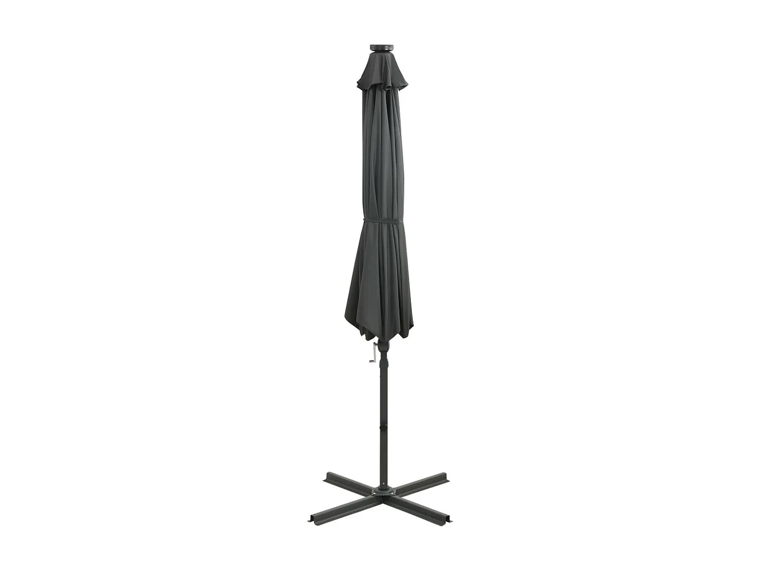 Parasol déporté avec mât et lumières LED Anthracite 300cm