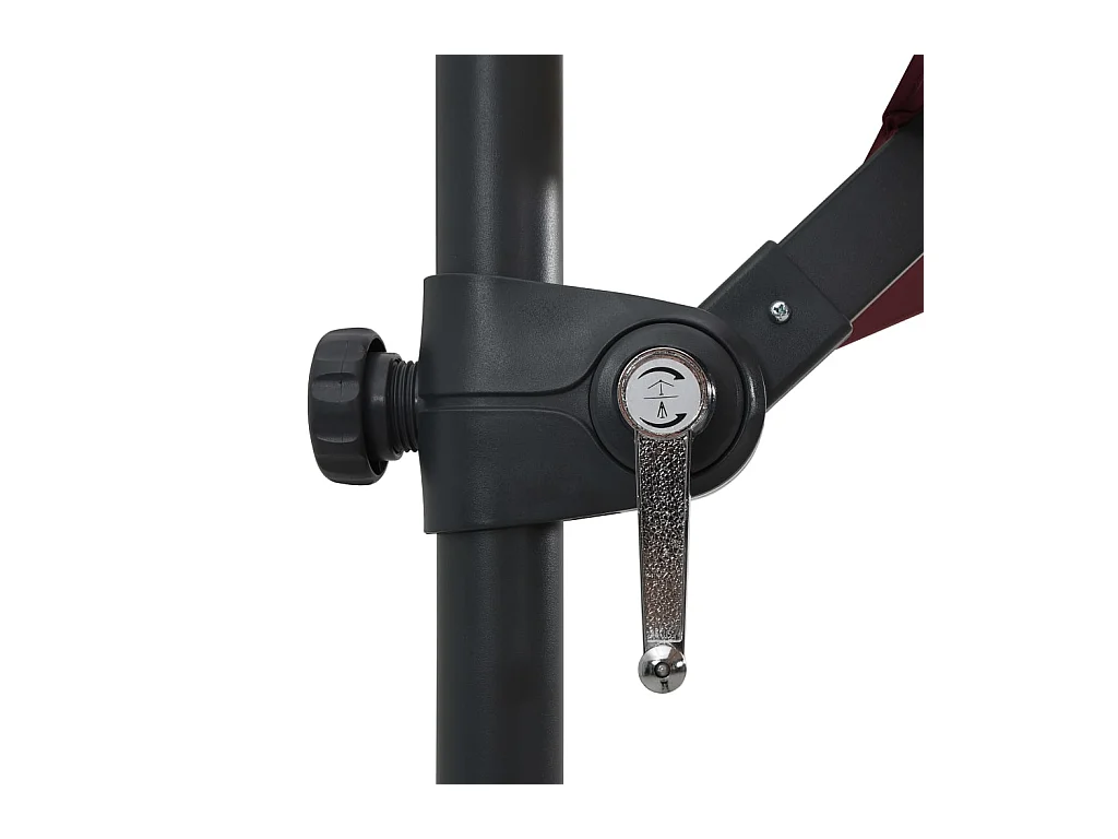 Parasol déporté avec lumières LED Rouge bordeaux 250x250